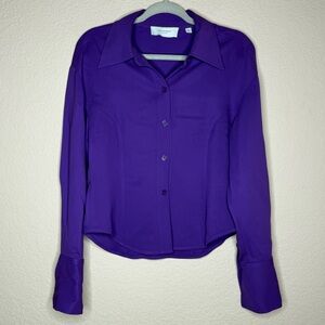 Equipment Femme Dark Purple Button Down Blouse Size 6